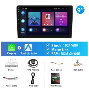 Podofo 10.1"/9"/7 " Android Car Radio 2Din Multimedia Video Player Carplay Android Auto Car Stereo For Toyota Volkswagen Hyundai - Imagem 9