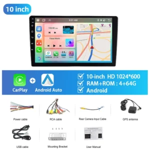 Podofo 10.1"/9"/7 " Android Car Radio 2Din Multimedia Video Player Carplay Android Auto Car Stereo For Toyota Volkswagen Hyundai - Imagem 10