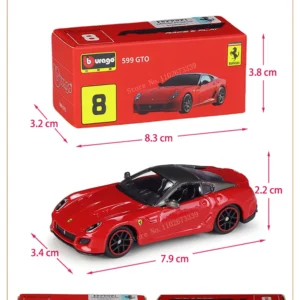 Ferrari SP3 458 599 ENZO F12 Modelo Pequeno Carro de Coleção Liga Modelo Brinquedo Presente Cena Decoração Clássico e Requintado Bburago1:64 - Imagem 12