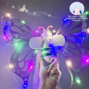 Asas de borboleta elétricas, asas de elfo em movimento com asas de fada leves para crianças, aniversário, natal, cosplay, vestido, anjo, brinquedo para meninas - Imagem 6